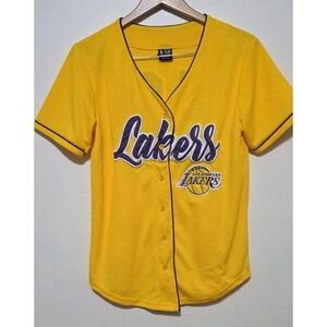 Ultra‎ Game NBA Los Angeles Lakers #48 Baseball Jersey Women XS Yellow